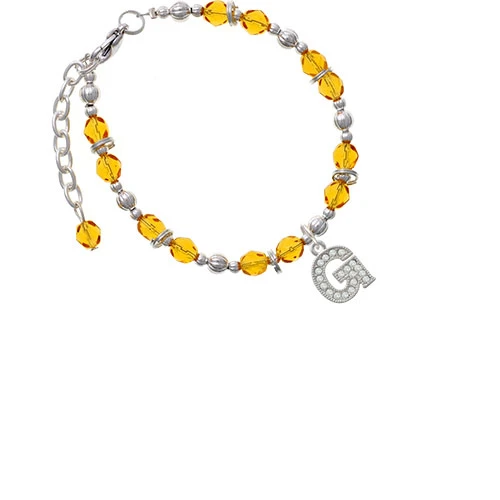 Silvertone Кристалл Initial-G-желтое массивное украшение на шею браслет |