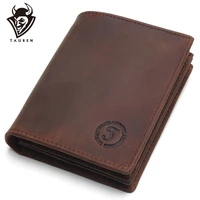 rfid blocking short wallets crazy horse leather wallet men genuine purse card vintage male for small money bag
