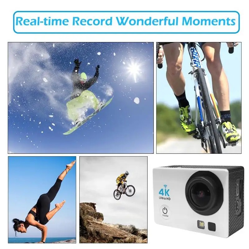 2,0 дюйма Wi-Fi 1080 P 4 K Ultra HD Действие Камера 30 м Водонепроницаемый 140 градусов объектив спортивный цифровой видеорекордер видеокамера USB2.0