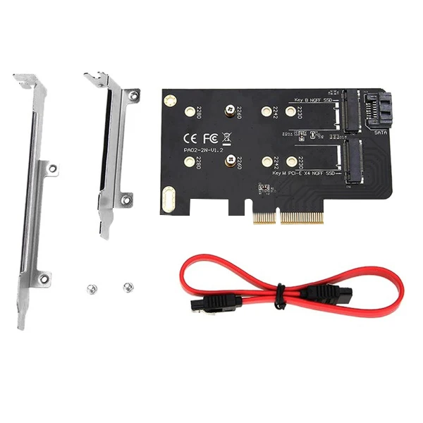 Pa02 Rtk Ngff M.2 в конвертер PCI E адаптер Pci X4 Ssd для 2280 мм B ключ + M черный| |