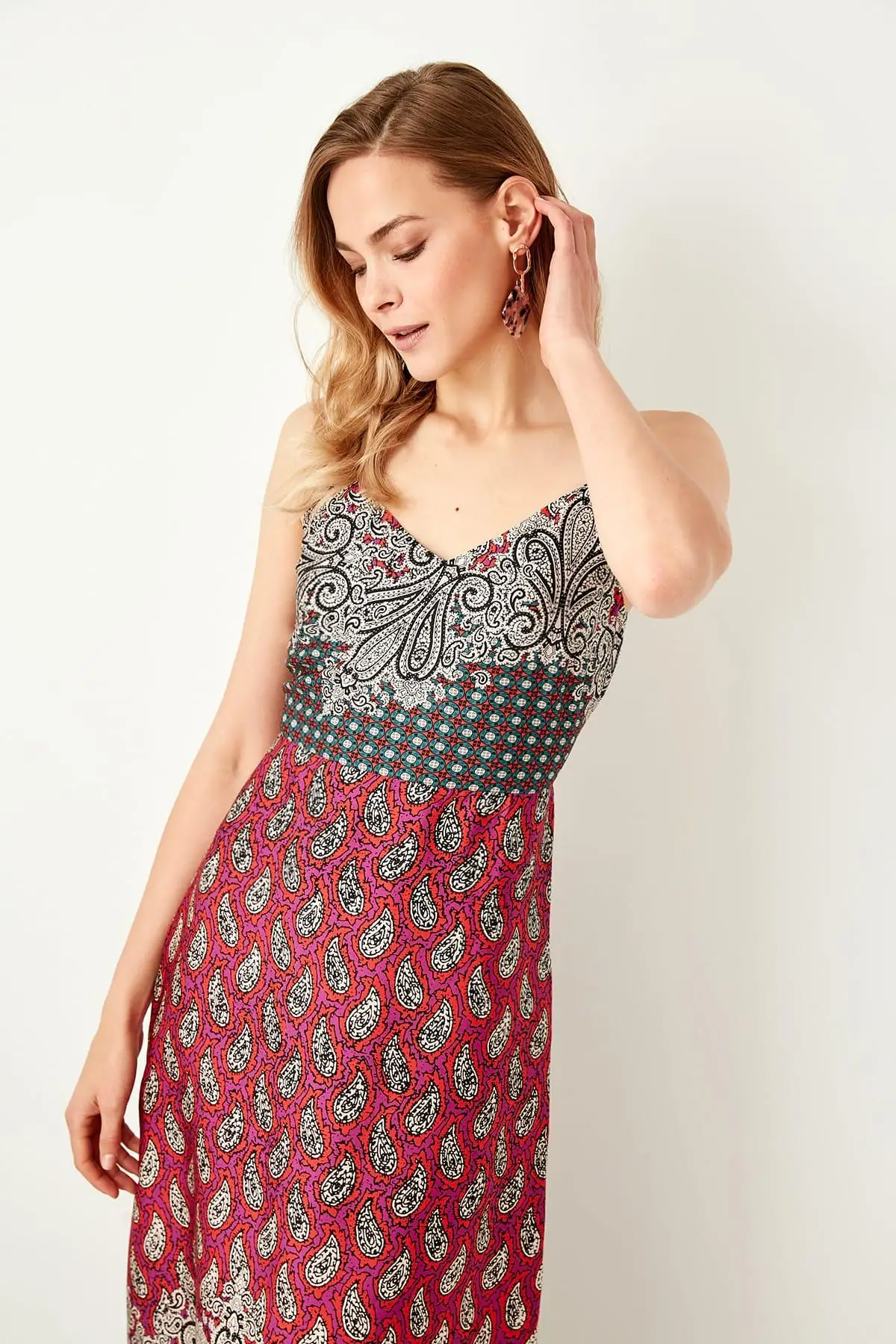 Trendyol/платье с разноцветными бретельками TWOSS19LJ0255|Женские платья| |