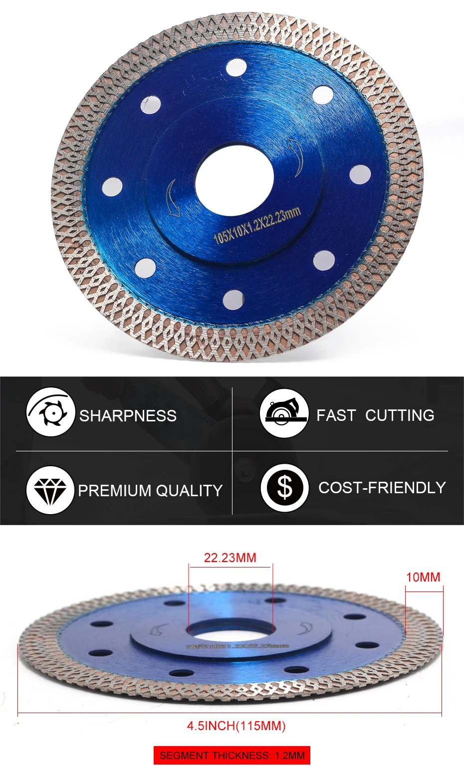 105mm super thin diamond porcelain ceramic dry tile blade for cutting or |