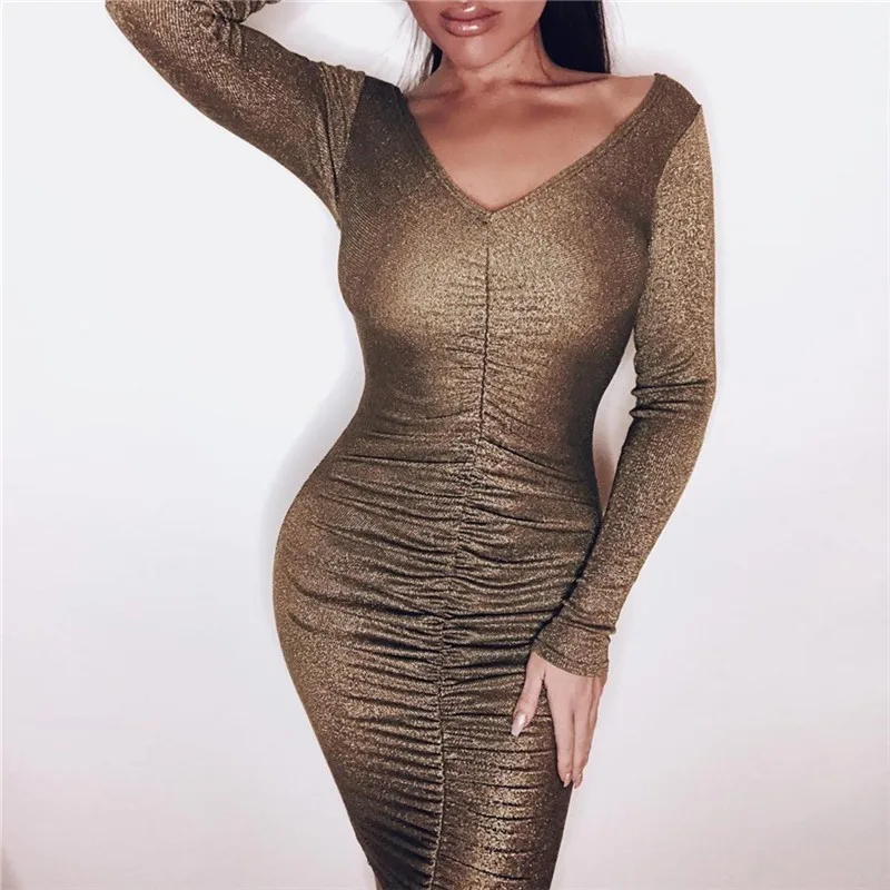 Slaygirl сексуальное летнее платье с длинным рукавом облегающее рюшами Клубная