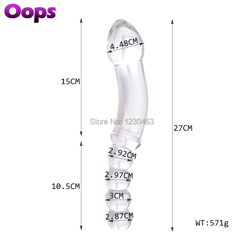 Huge Crystal Pyrex Double Glass Dildo Anal Beads Butt Plug for Women Men G Spot Stimulate Anus Massager Orgasm Adult Sex Toys | Красота и
