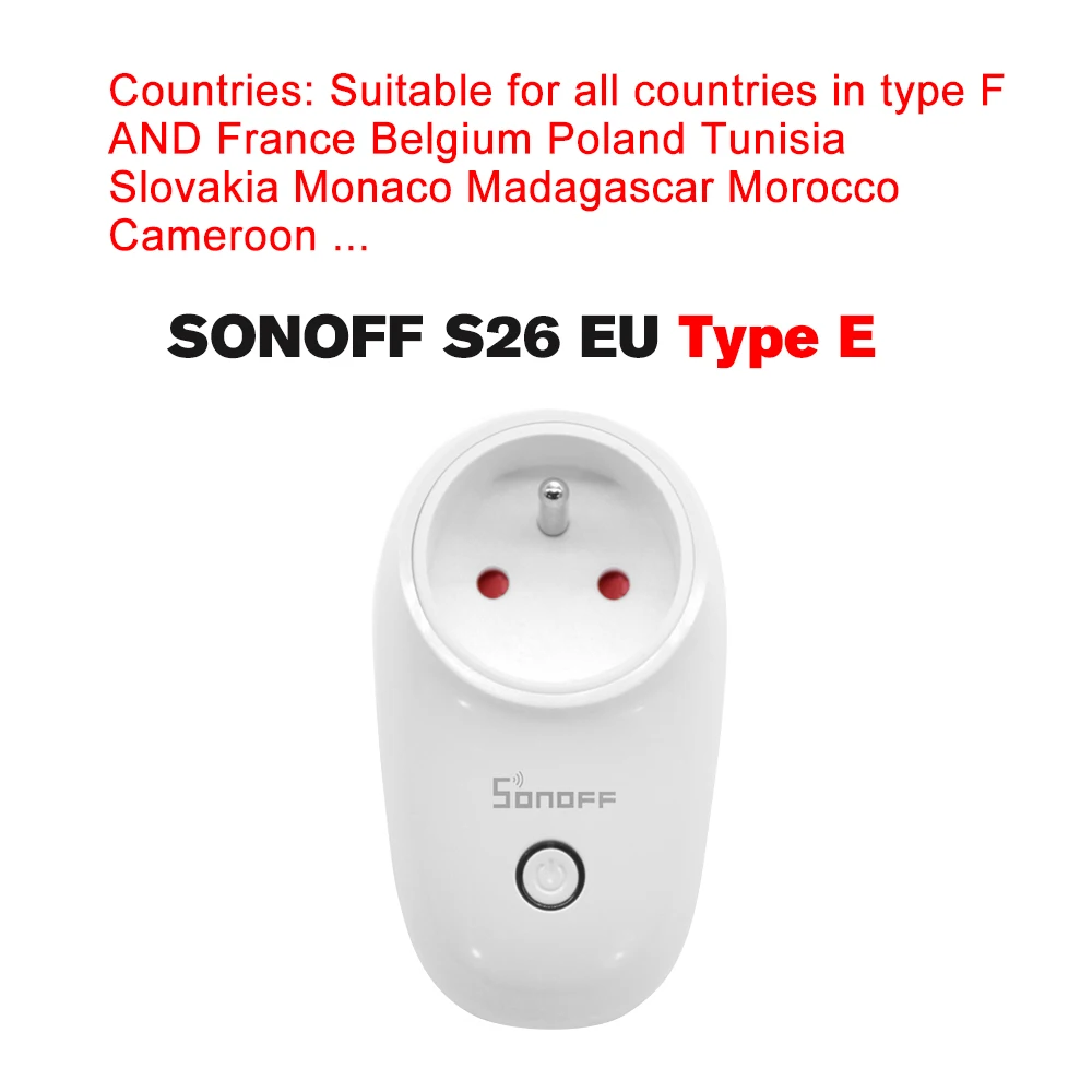 Умная Беспроводная розетка SONOFF S26 ITEAD с Wi Fi зарядный адаптер дистанционным