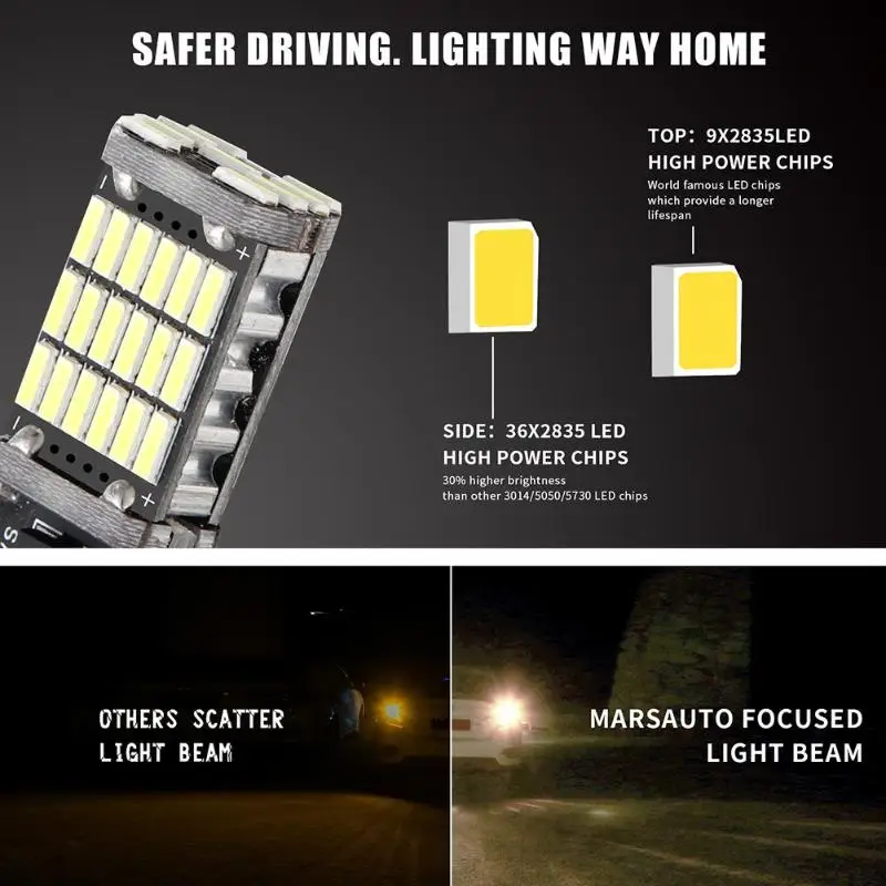 1 шт. автомобильная светодиодная лампа s T15 Вт 16 45 SMD4014 заднего хода сигнала