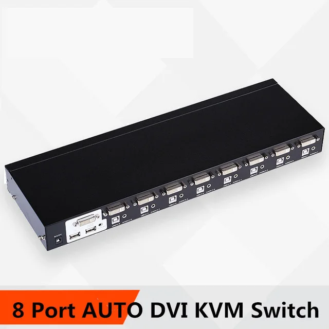 Автоматический переключатель KVM DVI 8 портов с аудио USB мышкой и клавиатурой