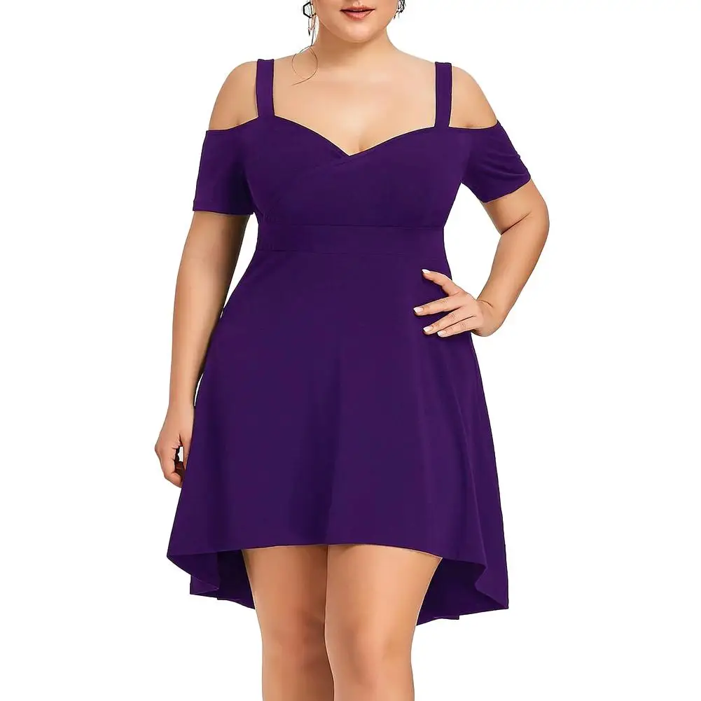 Женская мода лето Вечеринка Плюс Размер однотонная Одежда сексуальное платье с