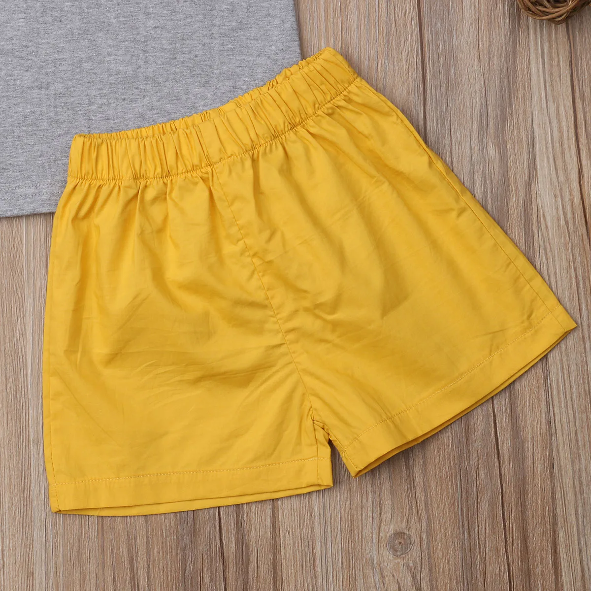 Kids Baby Big Little Sister Brother Short Sleeve T shirt Bow tie Ruffle Tops Shorts Outfit Clothes Summer Set |