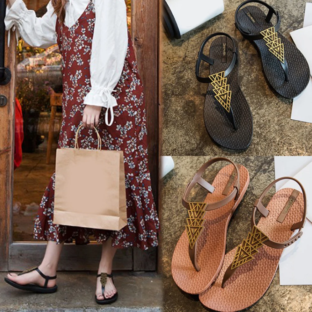 2019 брендовые пляжные сандалии женские шлепанцы на плоской подошве богемные