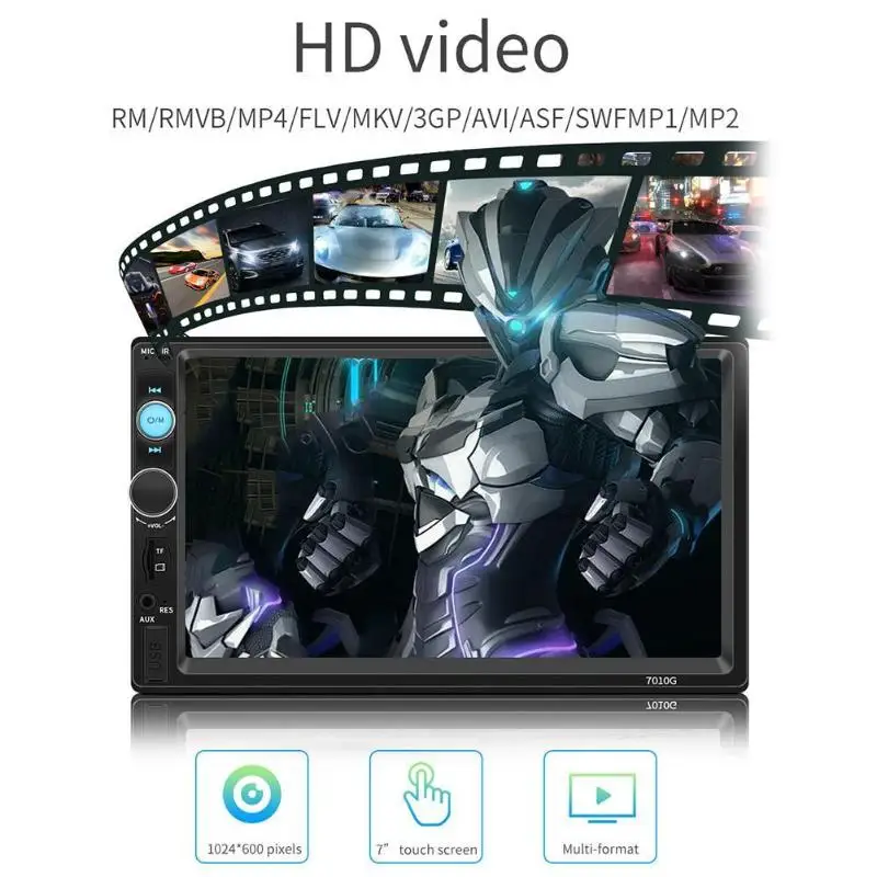 2Din 7 &quotUSB TF MP3 Аудио Видео плеер Реверсивный дисплей изображения автомобиля