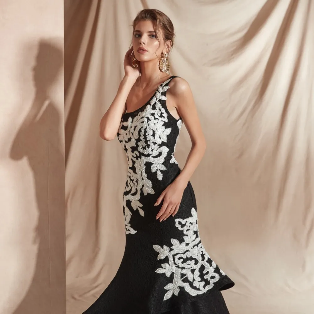 Женское вечернее платье с оборками Vivian's Bridal белое одним плечом и кружевной