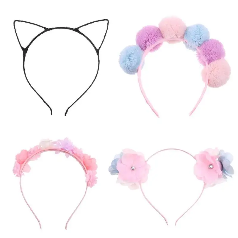 

2019 New Children's flower hollow solid color accessories gum fo girls for Birthday Party Gift