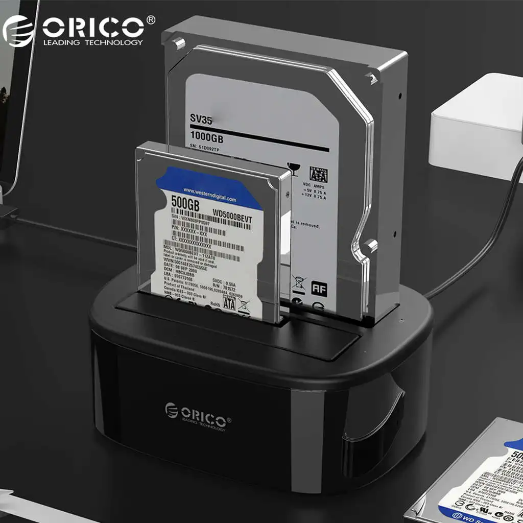 Orico 6228Us3 Usb 3.0 To Sata Dual-Bay Hard Drive Docking Station For 2.5/3.5 Inch Hdd Ssd Case With Offline Clone Function | Компьютеры и