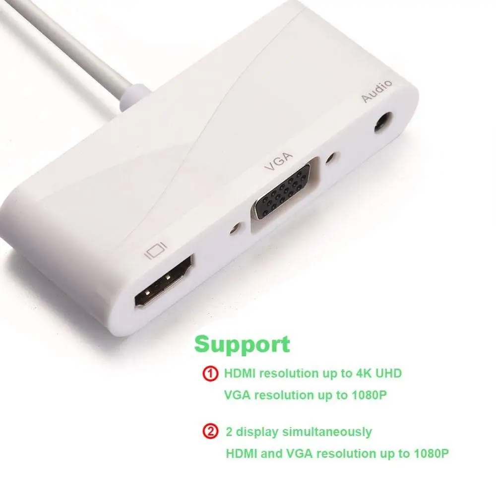 OPQ USB C к HDMI VGA адаптер 3 1 DVI 0 концентратор многопортовый для MacBook/MacBook Pro/Chromebook