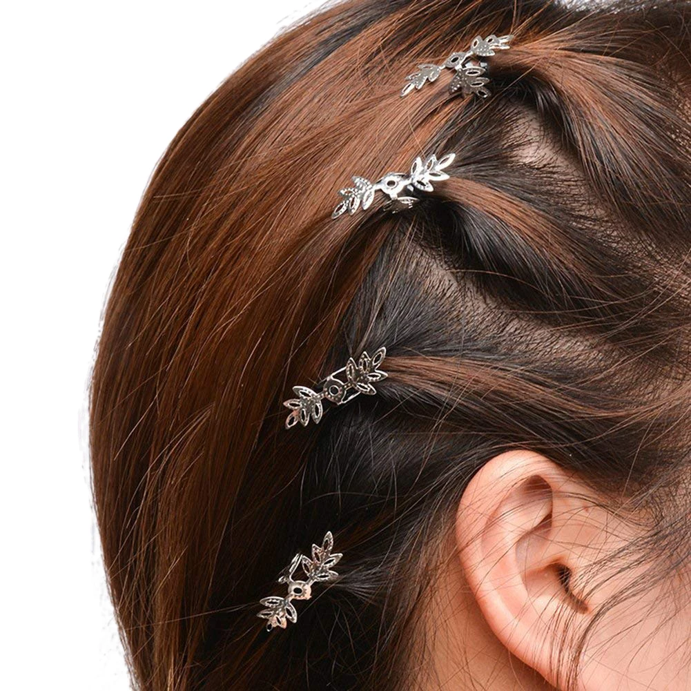 20 шт. милые блестящие плетеные косы для волос металлические манжеты украшение