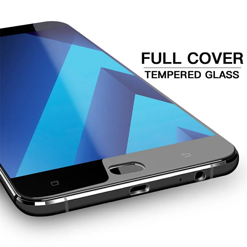 9H полное покрытие закаленное стекло для Samsung Galaxy A8 2018 A6 + A3 A5 A7 J7 2017 Защитное J3 J4 J5 J6