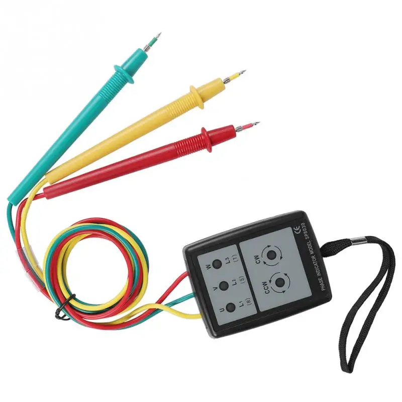 SP8030 цифровой индикатор вращения фазы LED Buzzer измеритель последовательности фаз 200