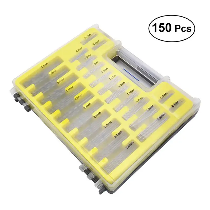 

150 Pcs Twist Drill Bit HSS High Speed Coated Precision Steel Drill Set for Plastic Aluminum Copper Steel Metal Wood