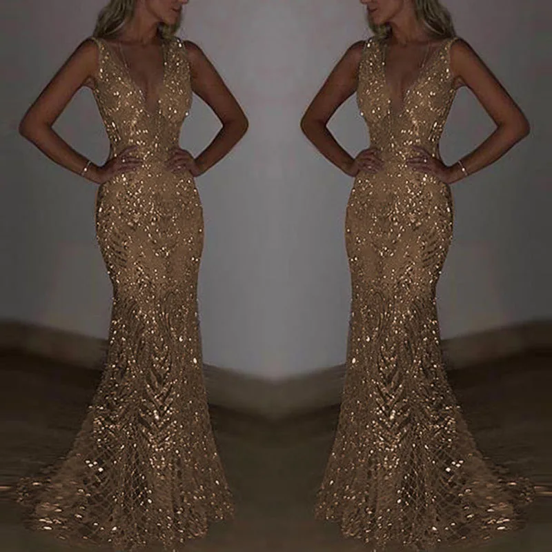 GK женское платье с v-образным вырезом и блестками для свадебной вечеринки
