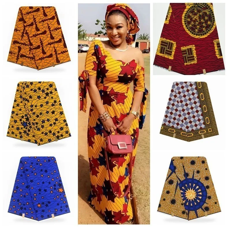 

African Original Wax Prints African Wax Cotton Fabric High Quality African Veritable Real Tissue Wax Veritable Fabric For Dress