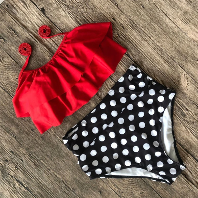 Новые модные сексуальные женские комплекты бикини с высокой талией бандажный