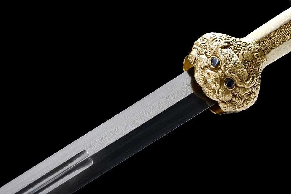 Classical Yongle sword lFully Hand-made Ming Dynasty Sword Damascus Folded Steel Polished Collection | Дом и сад