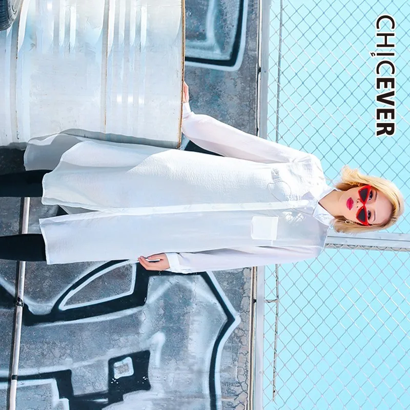CHICEVER 2019 для женщин топы корректирующие и блузки малышек Стенд воротник с длинным