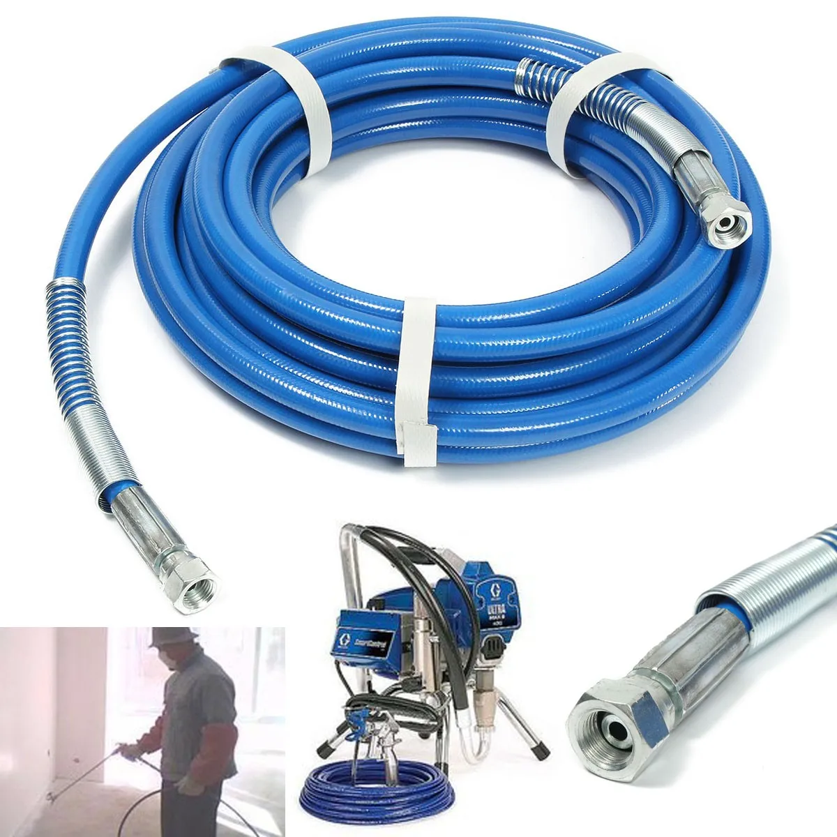 

10m Length Airless Sprayer Fiber Tube 1/4 Inch 5000PSI Airless Spray Hose