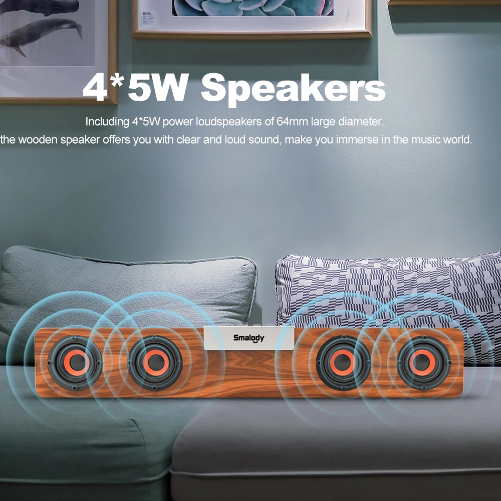Беспроводная Bluetooth-Колонка SMALODY 5 Вт * 4 поддержка TF-карты | Электроника
