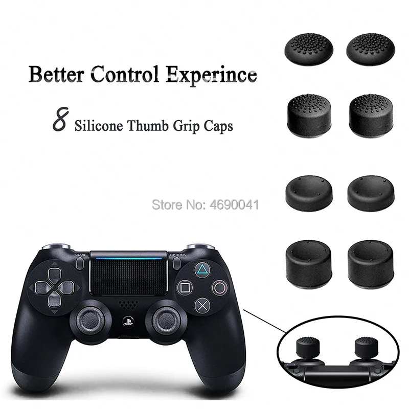 Мягкий силиконовый Противоскользящий чехол для Sony Play Station 4 PS4 8 шт.|Запасные части|