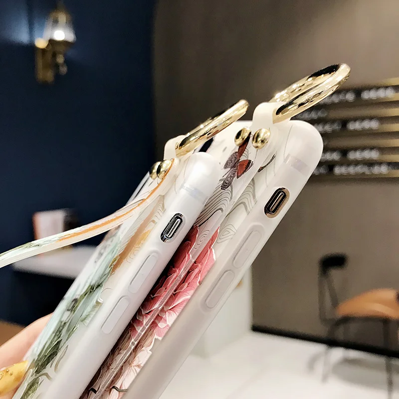 Матовый чехол с 3D рельефным цветком для Huawei P30 P20 Pro Lite мягкий на запястье P10 Plus