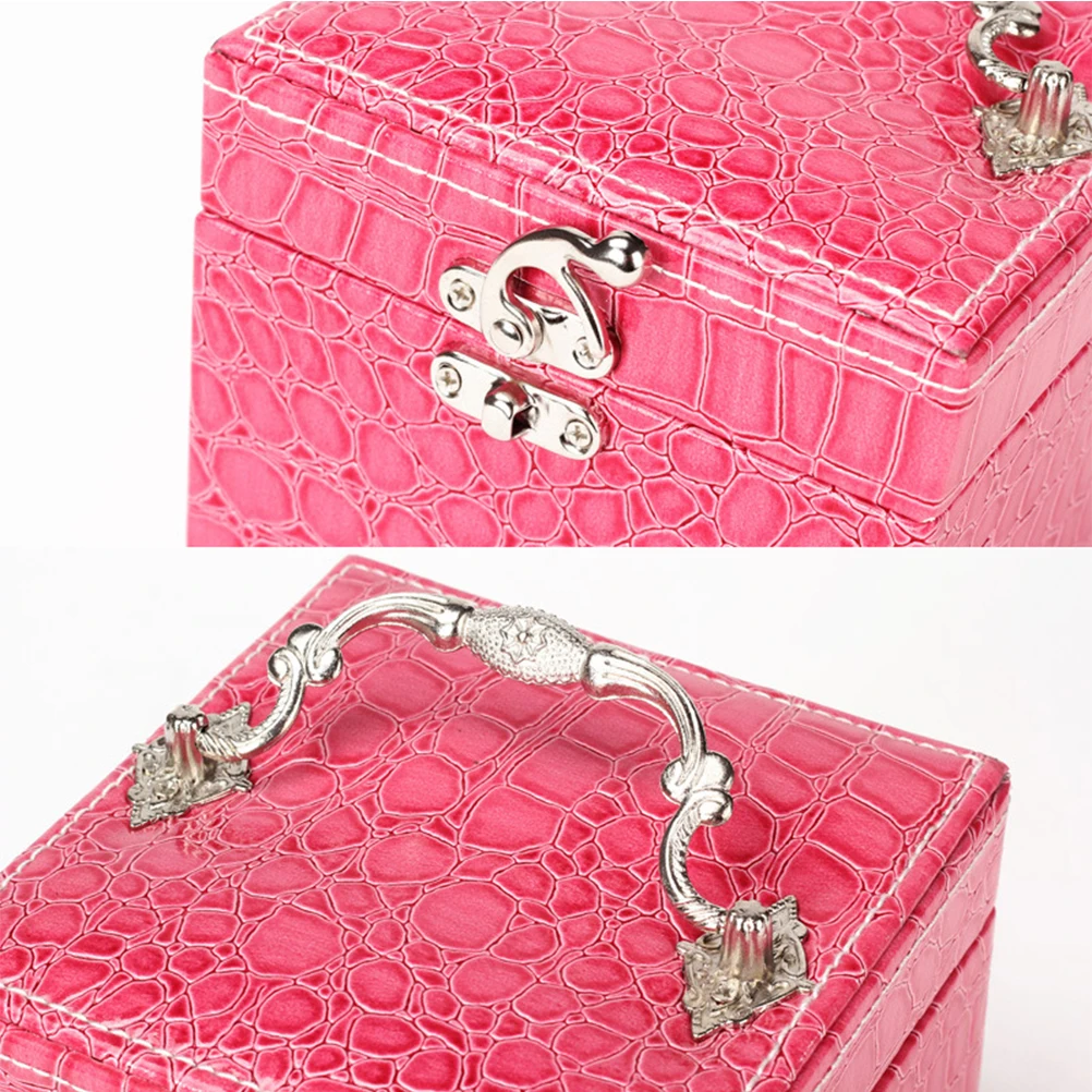 Портативный Аллигатор ювелирные украшения коробка 3 слоя Ювелирные изделия