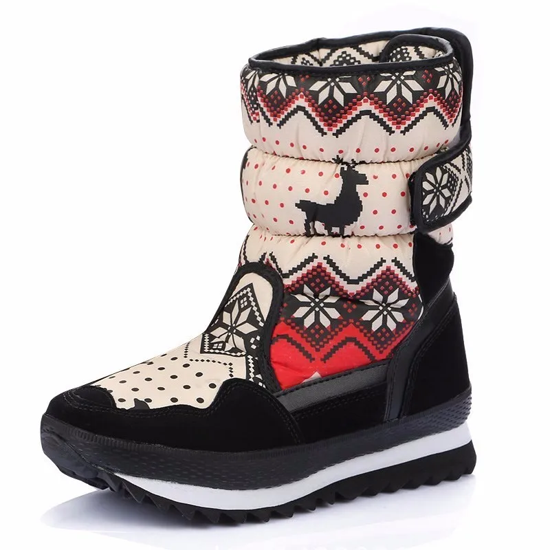 Зимние женские уличные модные зимние ботинки с оленем для катания на лыжах езды