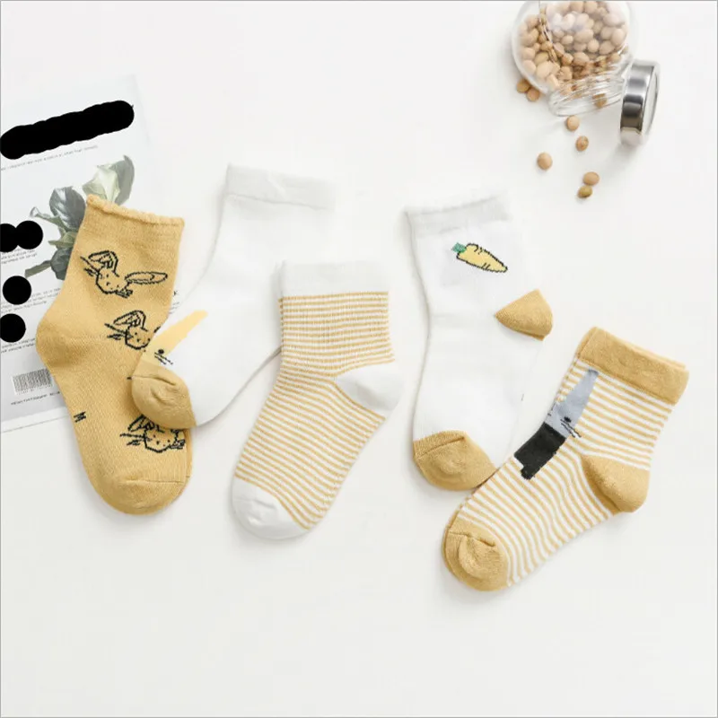 Модные носки для маленьких мальчиков и девочек 5 пар дизайнерские до щиколотки