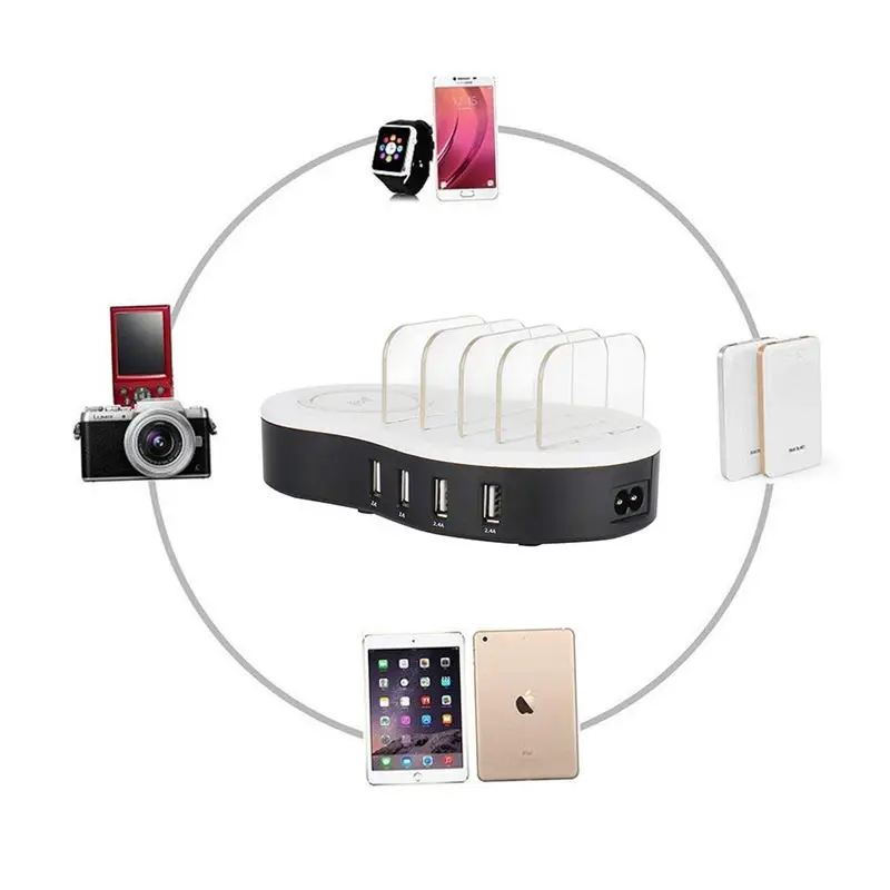 Смарт четыре порта USB + беспроводная зарядная станция руководство пользователя