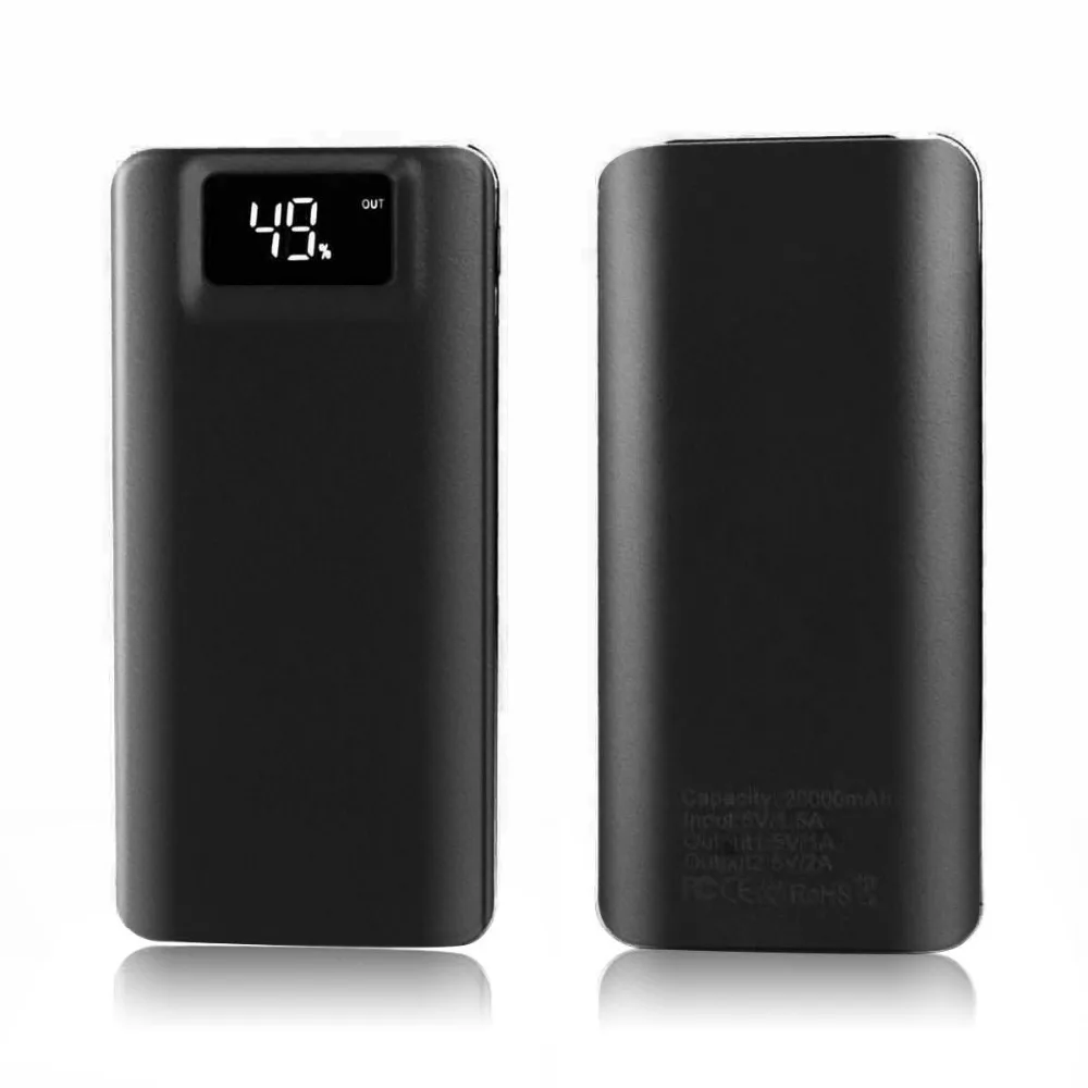 Портативное зарядное устройство 50000 мАч ЖК дисплей внешний 2 USB аккумулятор для
