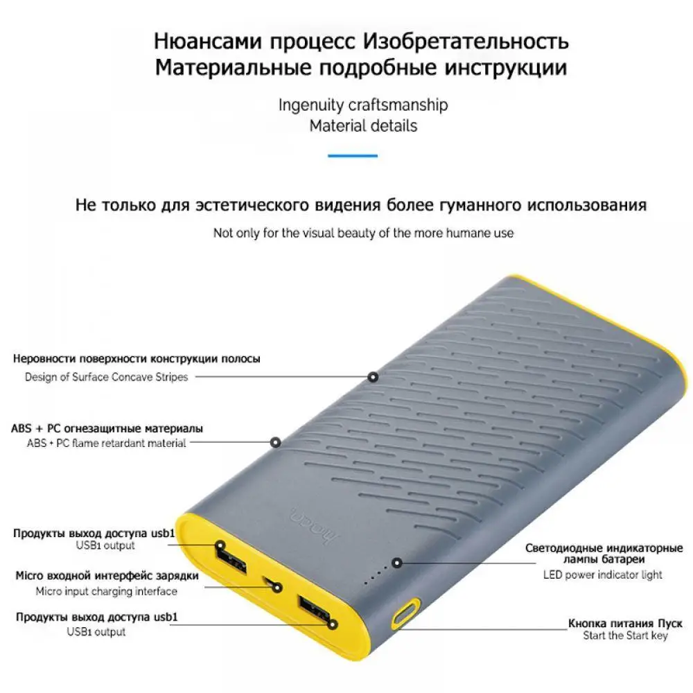 HOCO Power Bank 30000 мАч 18650 внешние аккумуляторы портативное зарядное устройство для