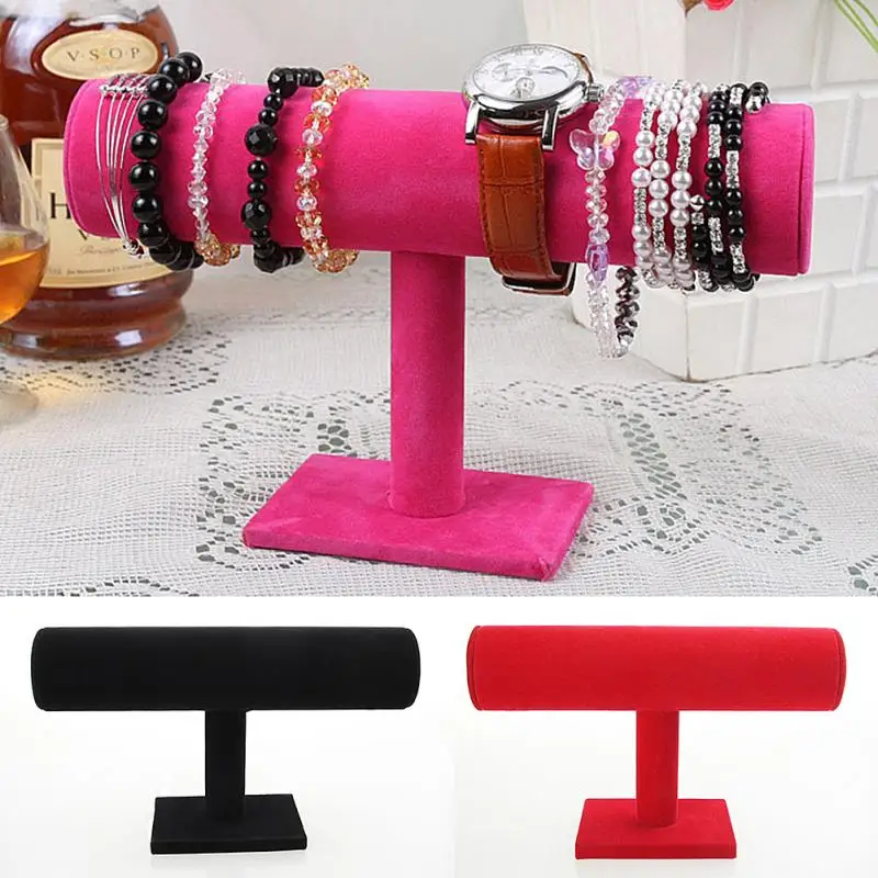 1 шт. держатель для ювелирных изделий T Bar стеллаж хранения бархатный из