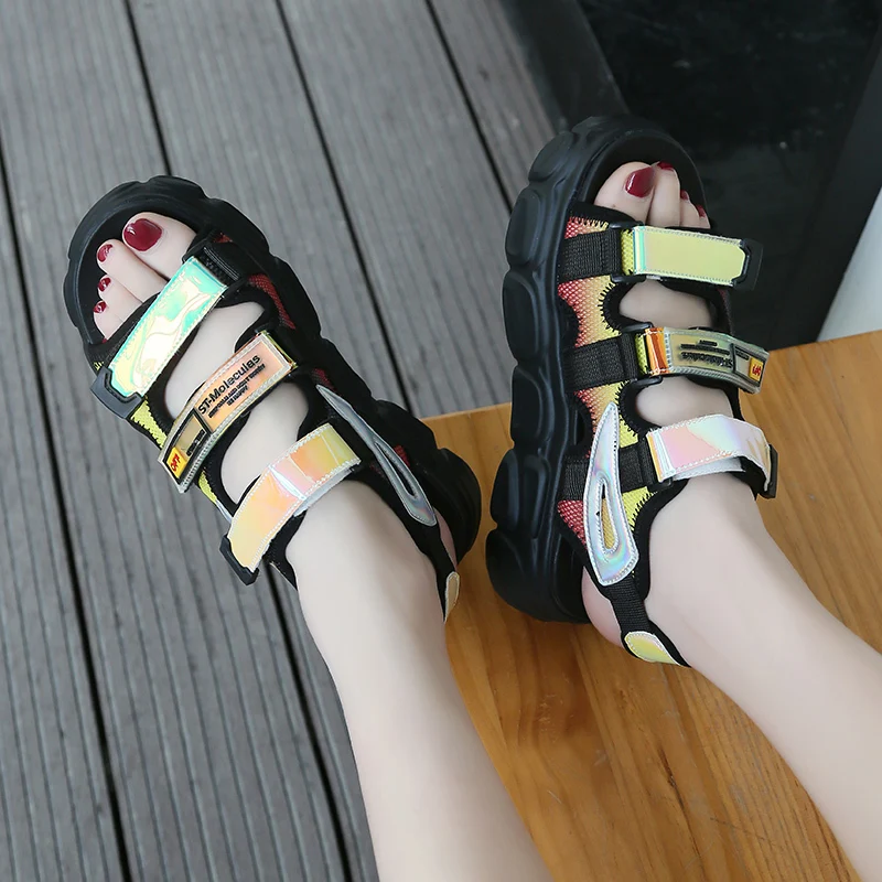 Лидер продаж летние мягкие парусиновые сандалии на платформе для женщин 2019 г.