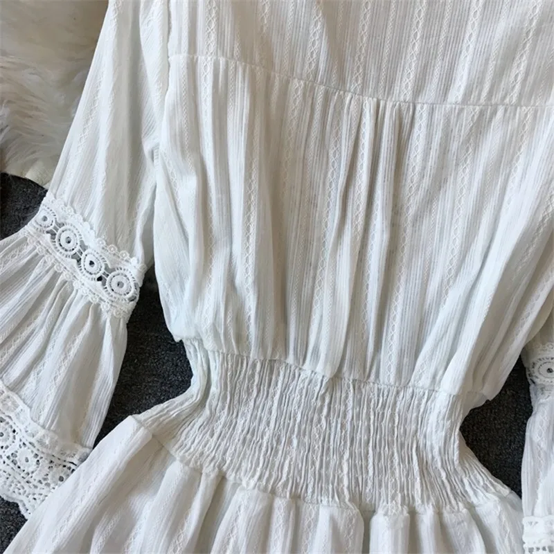 Летнее платье с цветочным узором в Корейском стиле Vestidos Mujer v-образный вырез