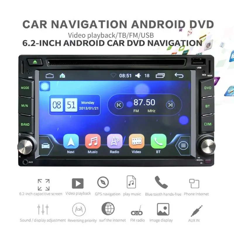 VODOOL 6.2in сенсорный экран Многоязычная gps навигационная камера Bluetooth WiFi