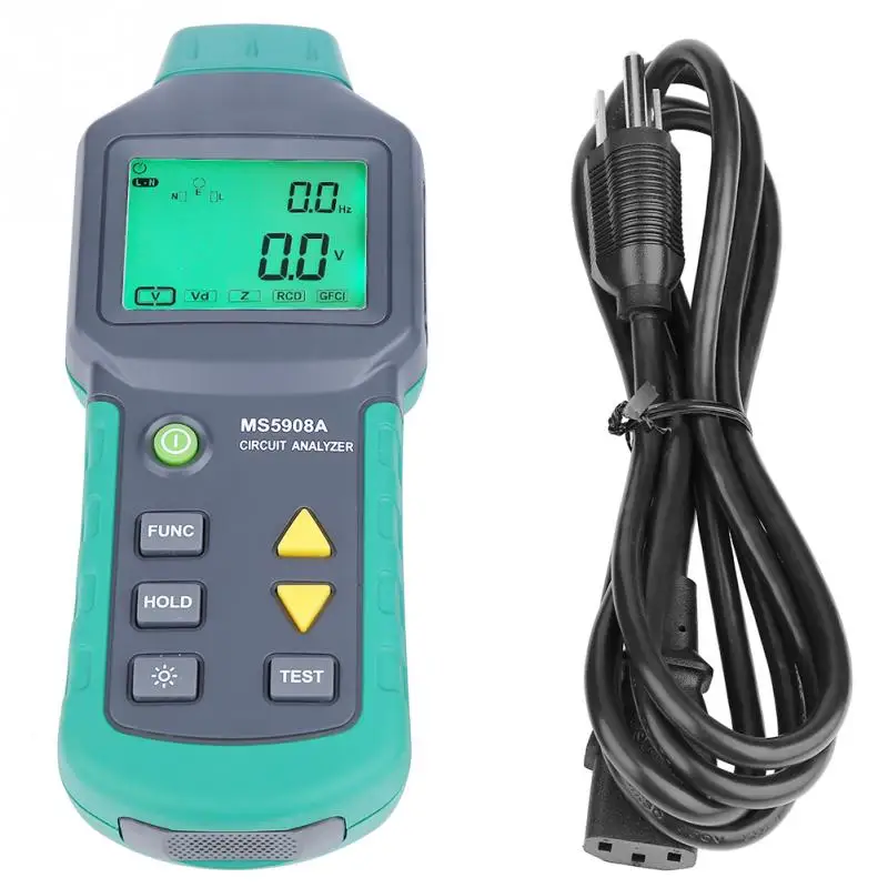 AC100 240V MASTECH MS5908A/MS5908C ЖК дисплей анализатор цепи тестер с напряжением GFCI RCD