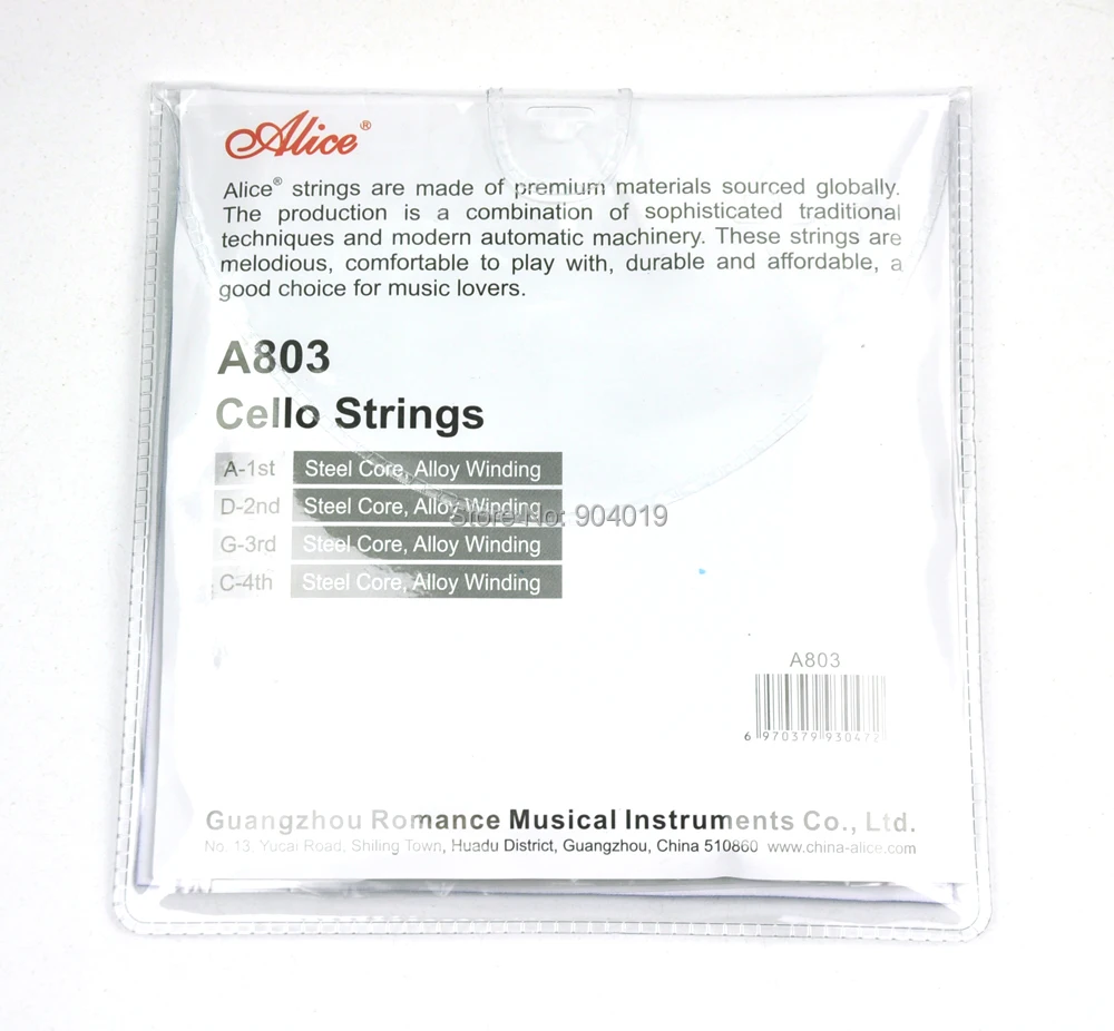 10Sets Alice Cello Strings ADGC Steel Core Cupronickel Alloy Wound 4/4 A803 enlarge