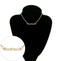 best friends pendant necklace metal bff letters clavicle chain necklace for women friendship jewelry accessories collares