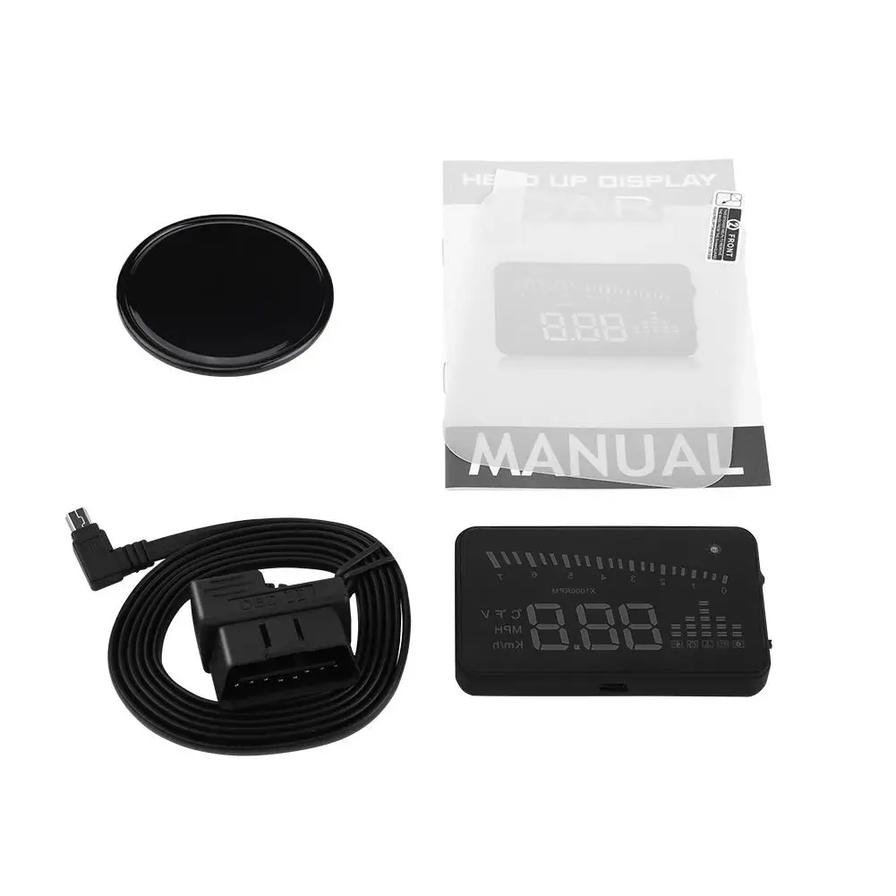 Внешний автомобильный HUD Дисплей Стайлинг скоростная сигнализация OBD II налобный