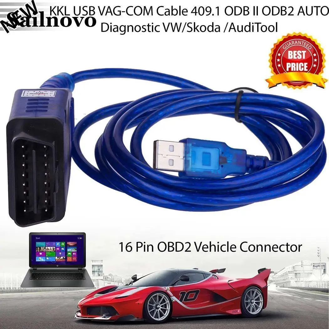 USB Vag-Com интерфейсный кабель KKL VAG-COM 409 1 OBD2 II OBD диагностический сканер для VCDS VW Vag Com