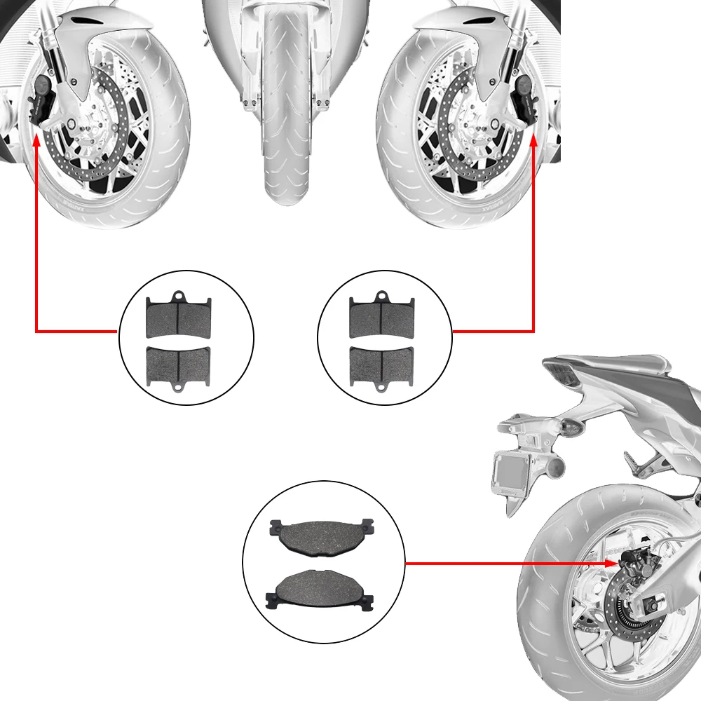 ZSDTRP для Yamaha FJR1300 TMAX530 2013 мотоциклетные тормозные колодки передние и задние диски