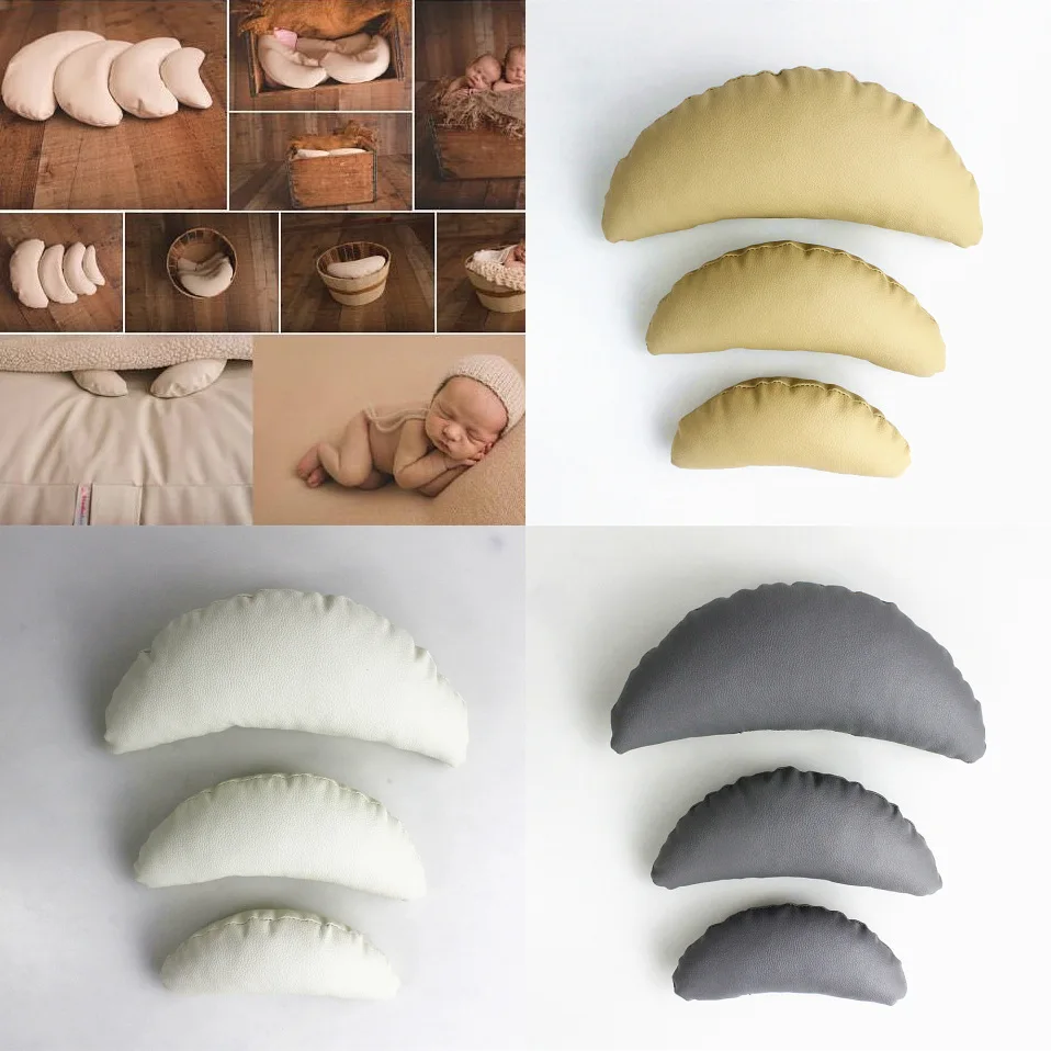 3Pcs/Set Newborn Photography Props Accessories Crescent Pillow Baby Photo Props Posing Moon Pillow Studio Infant Fotografia Prop