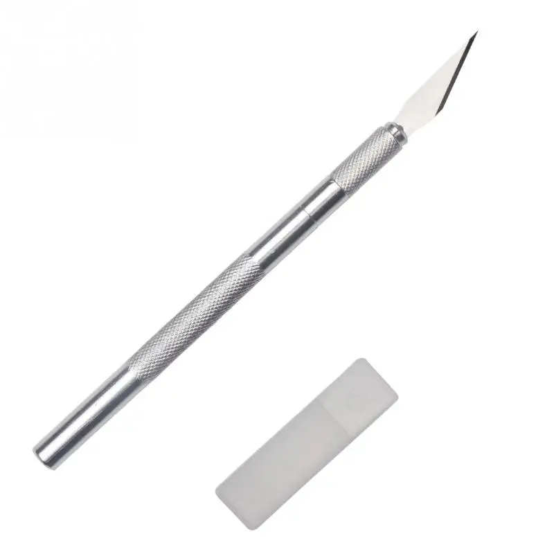 Metal Handle Scalpel 9 Blades Knife Wood Paper Cutter Craft Pen Knives Engraving DIY Repair Hand Tools | Инструменты